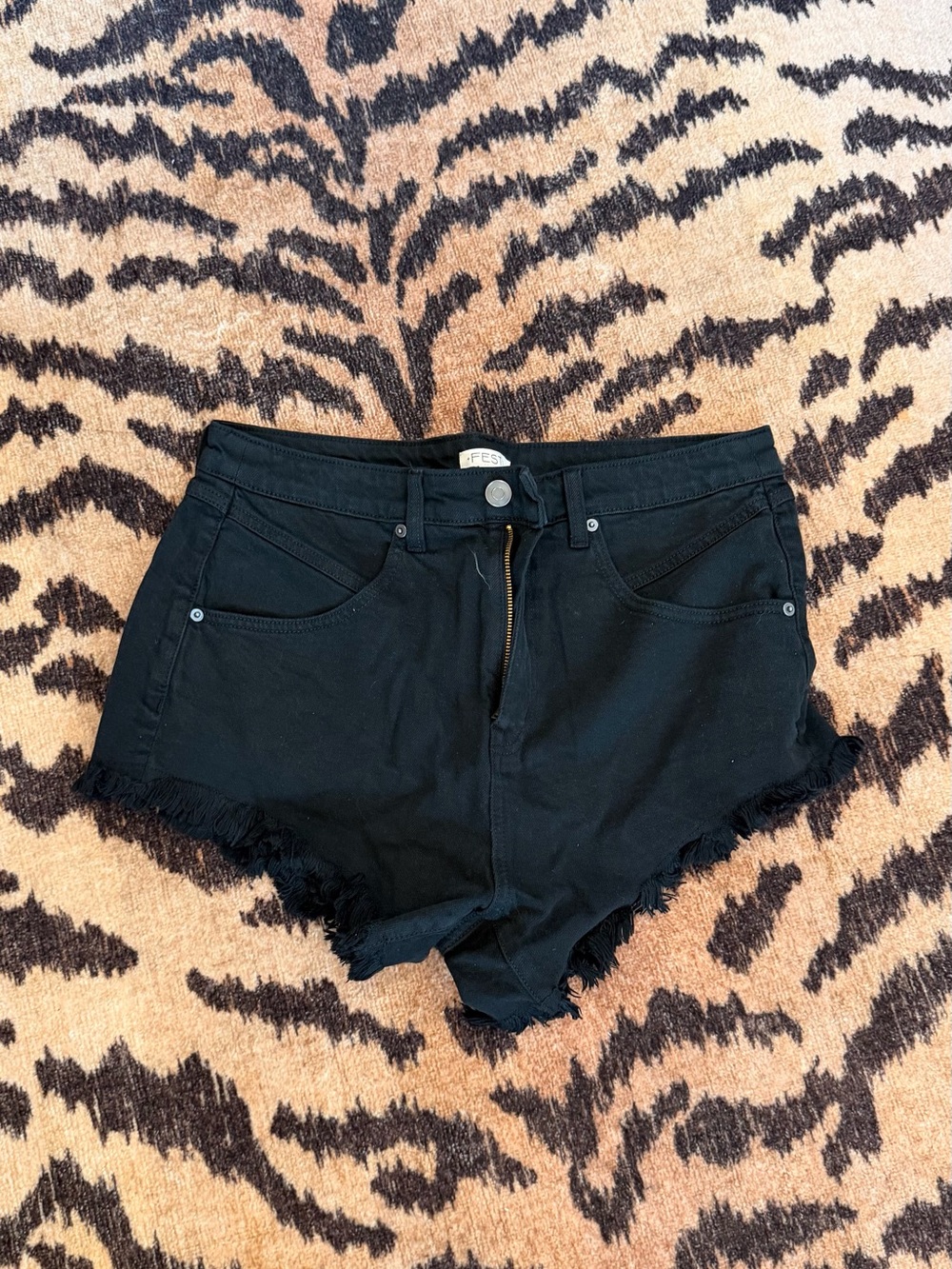 torrid Black High-Waist Frayed Denim Shorts